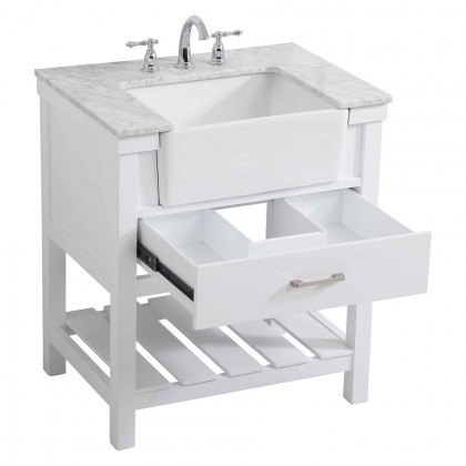Elegant Bathroom Vanity - White (VF60130WH)
