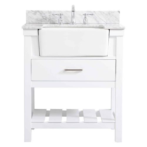 Elegant Bathroom Vanity - White (VF60130WH-BS)