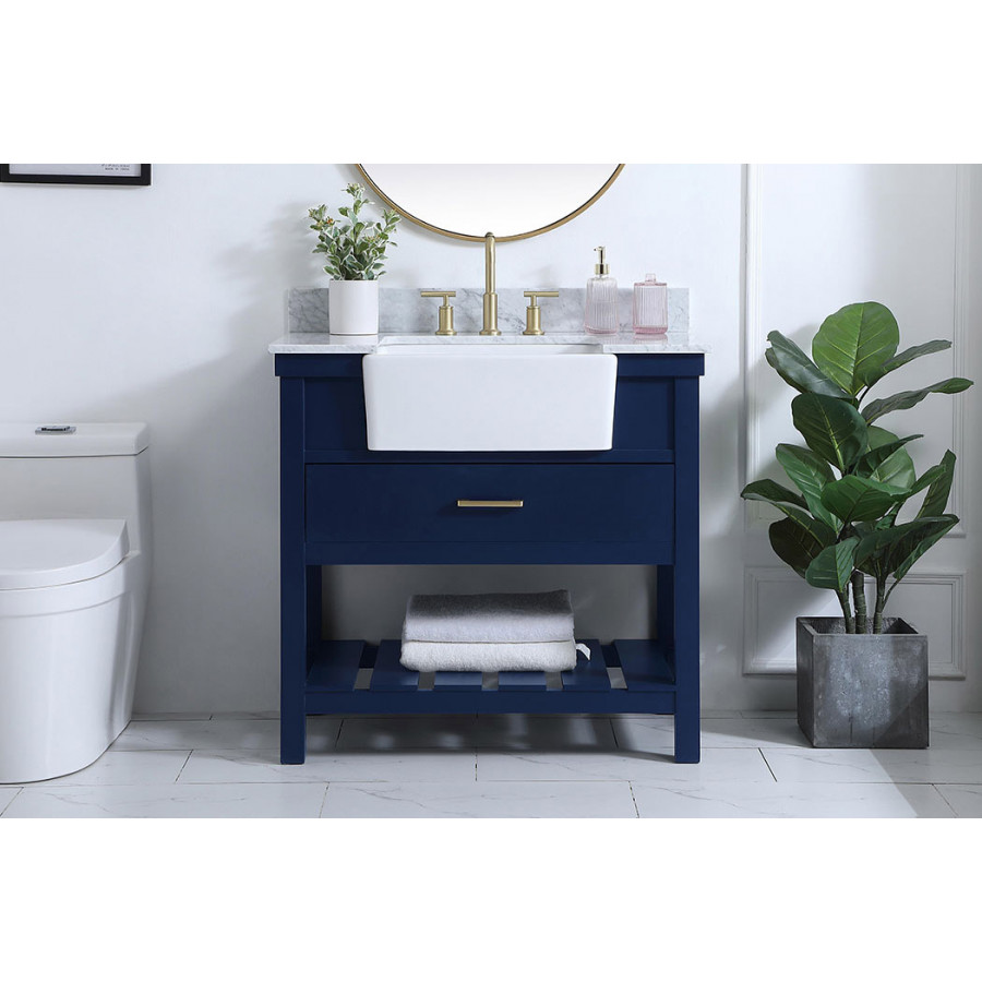 Elegant Bathroom Vanity - Blue (VF60136BL-BS)