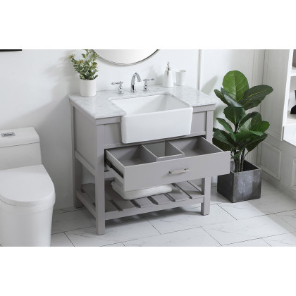 Elegant Bathroom Vanity - Gray (VF60136GR)