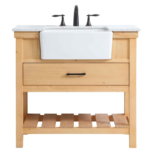 Elegant Bathroom Vanity - Natural Wood (VF60136NW)