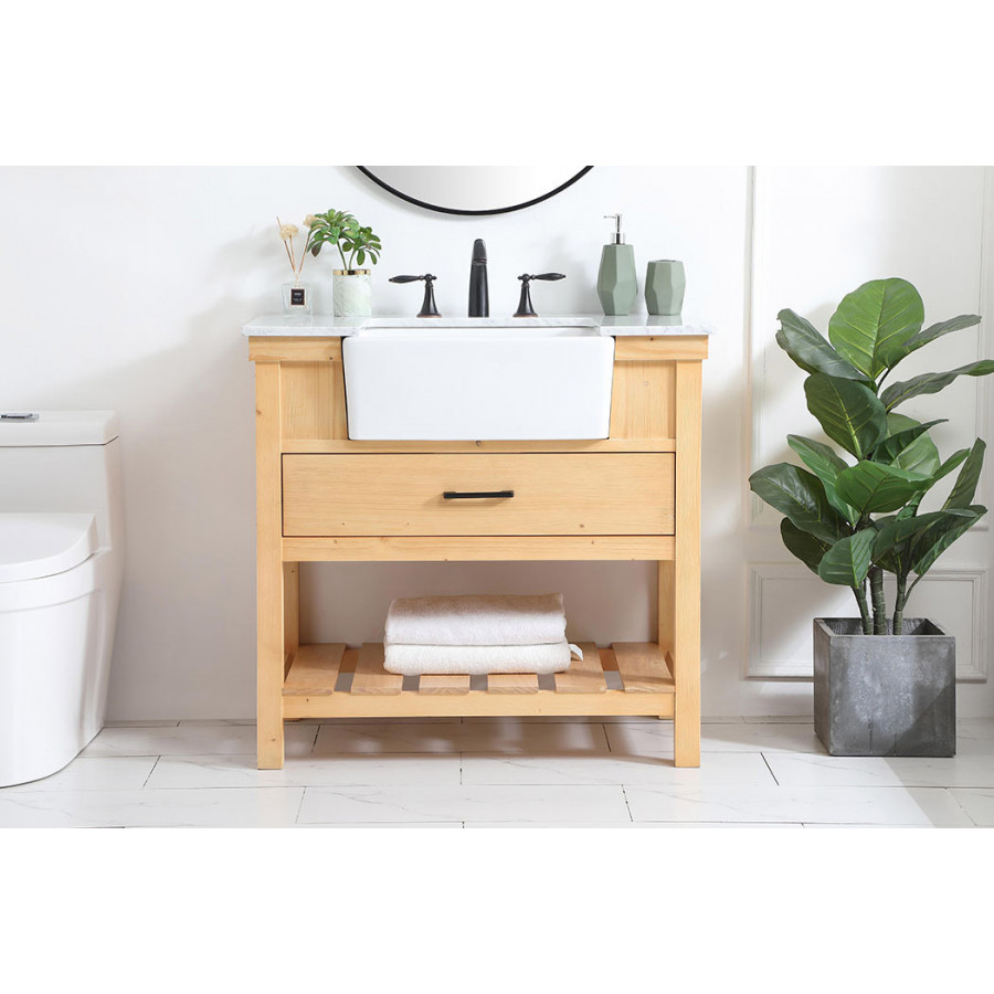 Elegant Bathroom Vanity - Natural Wood (VF60136NW)