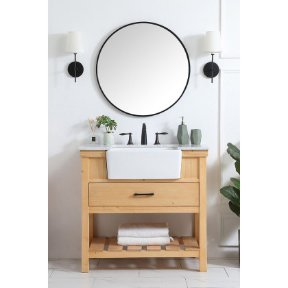Elegant Bathroom Vanity - Natural Wood (VF60136NW)
