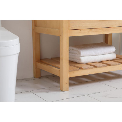Elegant Bathroom Vanity - Natural Wood (VF60136NW)