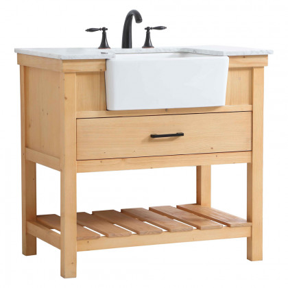 Elegant Bathroom Vanity - Natural Wood (VF60136NW)