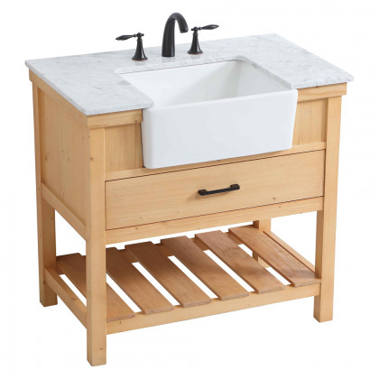 Elegant Bathroom Vanity - Natural Wood (VF60136NW)