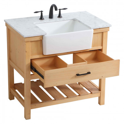Elegant Bathroom Vanity - Natural Wood (VF60136NW)