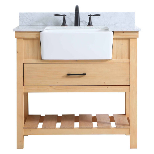 Elegant Bathroom Vanity - Natural Wood (VF60136NW-BS)