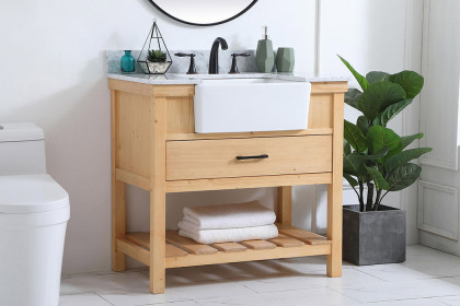 Elegant™ VF60136NW-BS Bathroom Vanity - Natural Wood