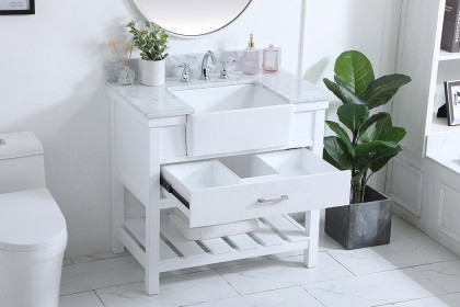 Elegant™ VF60136WH-BS Bathroom Vanity - White