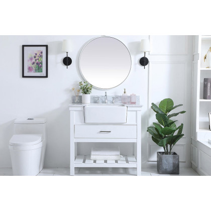 Elegant Bathroom Vanity - White (VF60136WH-BS)