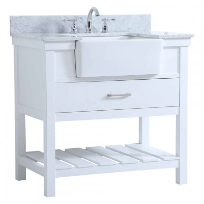 Elegant Bathroom Vanity - White (VF60136WH-BS)