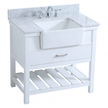 Elegant Bathroom Vanity - White (VF60136WH-BS)
