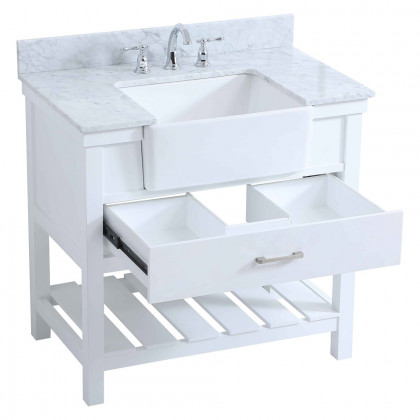 Elegant Bathroom Vanity - White (VF60136WH-BS)