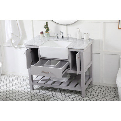 Elegant Bathroom Vanity - Gray (VF60142GR)