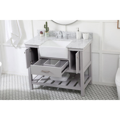 Elegant Bathroom Vanity - Gray (VF60142GR-BS)