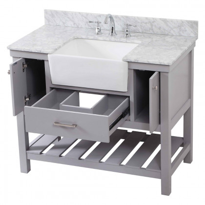 Elegant Bathroom Vanity - Gray (VF60142GR-BS)