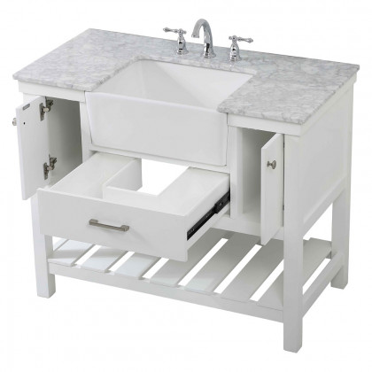Elegant Bathroom Vanity - White (VF60142WH)