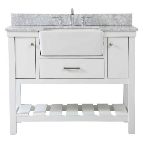 Elegant Bathroom Vanity - White (VF60142WH-BS)