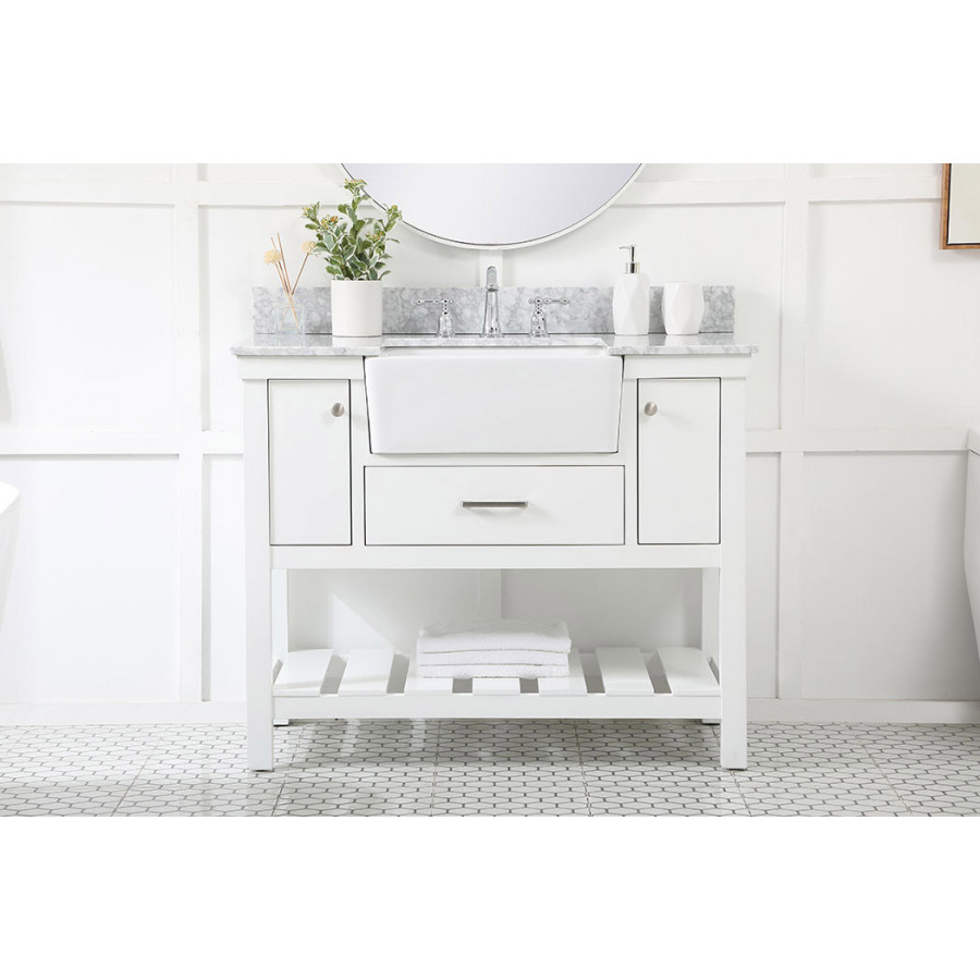 Elegant Bathroom Vanity - White (VF60142WH-BS)