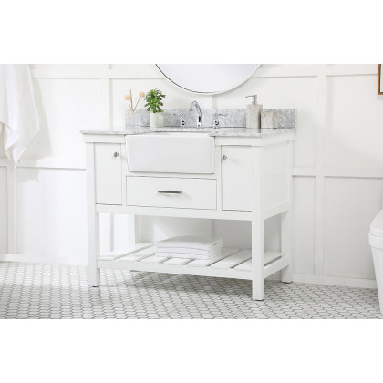 Elegant Bathroom Vanity - White (VF60142WH-BS)