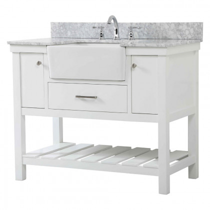 Elegant Bathroom Vanity - White (VF60142WH-BS)