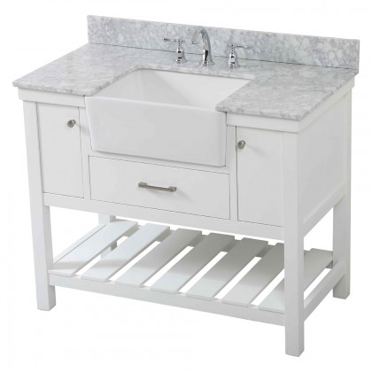 Elegant Bathroom Vanity - White (VF60142WH-BS)