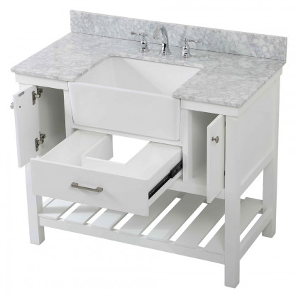 Elegant Bathroom Vanity - White (VF60142WH-BS)