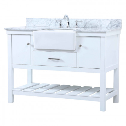 Elegant Bathroom Vanity - White (VF60148WH-BS)