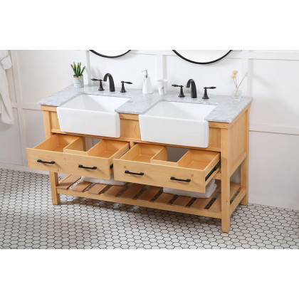 Elegant Bathroom Vanity - Natural Wood (VF60160DNW)