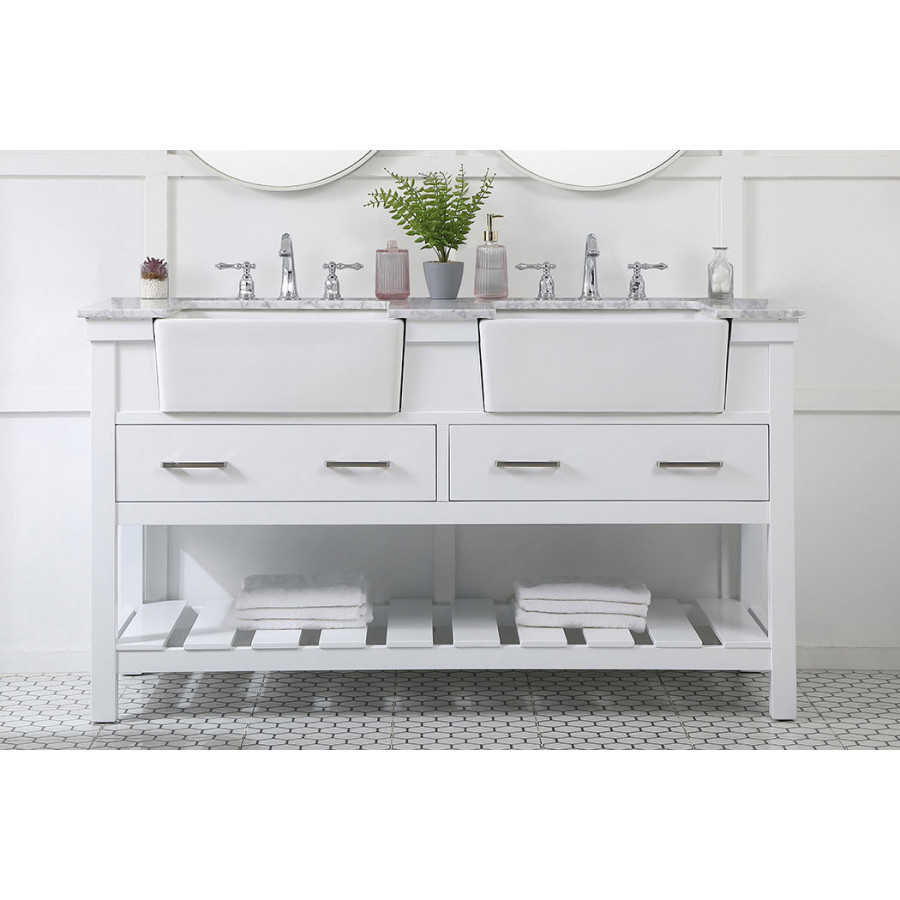 Elegant Bathroom Vanity - White (VF60160DWH)
