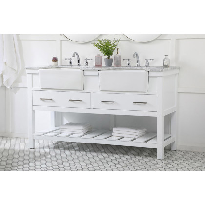 Elegant Bathroom Vanity - White (VF60160DWH)