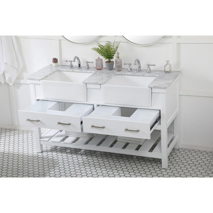 Elegant Bathroom Vanity - White (VF60160DWH)