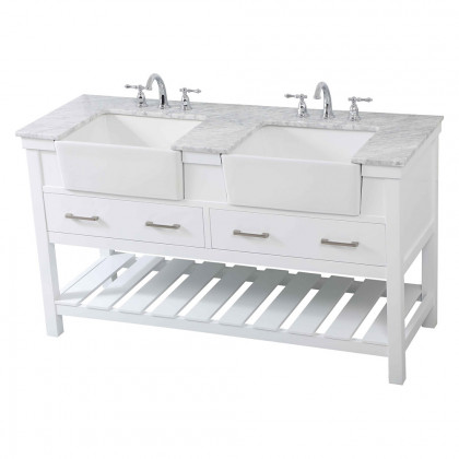 Elegant Bathroom Vanity - White (VF60160DWH)