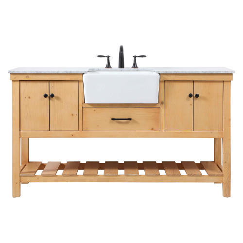 Elegant Bathroom Vanity - Natural Wood (VF60160NW)