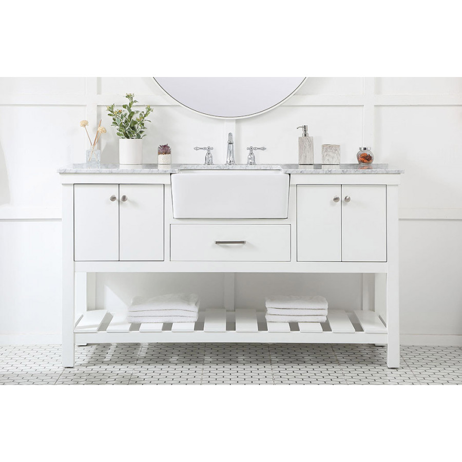 Elegant Bathroom Vanity - White (VF60160WH)