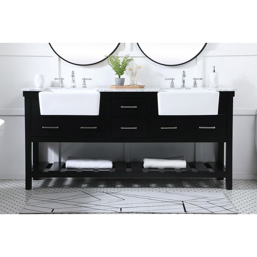 Elegant Bathroom Vanity - Black (VF60172DBK)