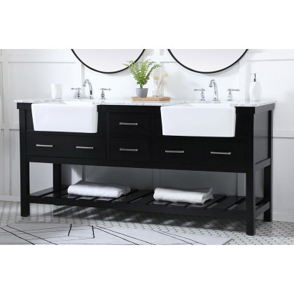 Elegant Bathroom Vanity - Black (VF60172DBK)