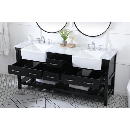 Elegant Bathroom Vanity - Black (VF60172DBK)