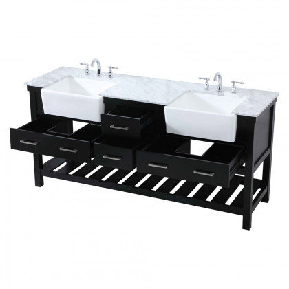 Elegant Bathroom Vanity - Black (VF60172DBK)