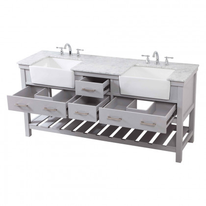 Elegant Bathroom Vanity - Gray (VF60172DGR)