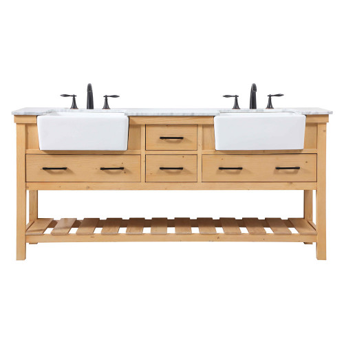 Elegant Bathroom Vanity - Natural Wood (VF60172DNW)