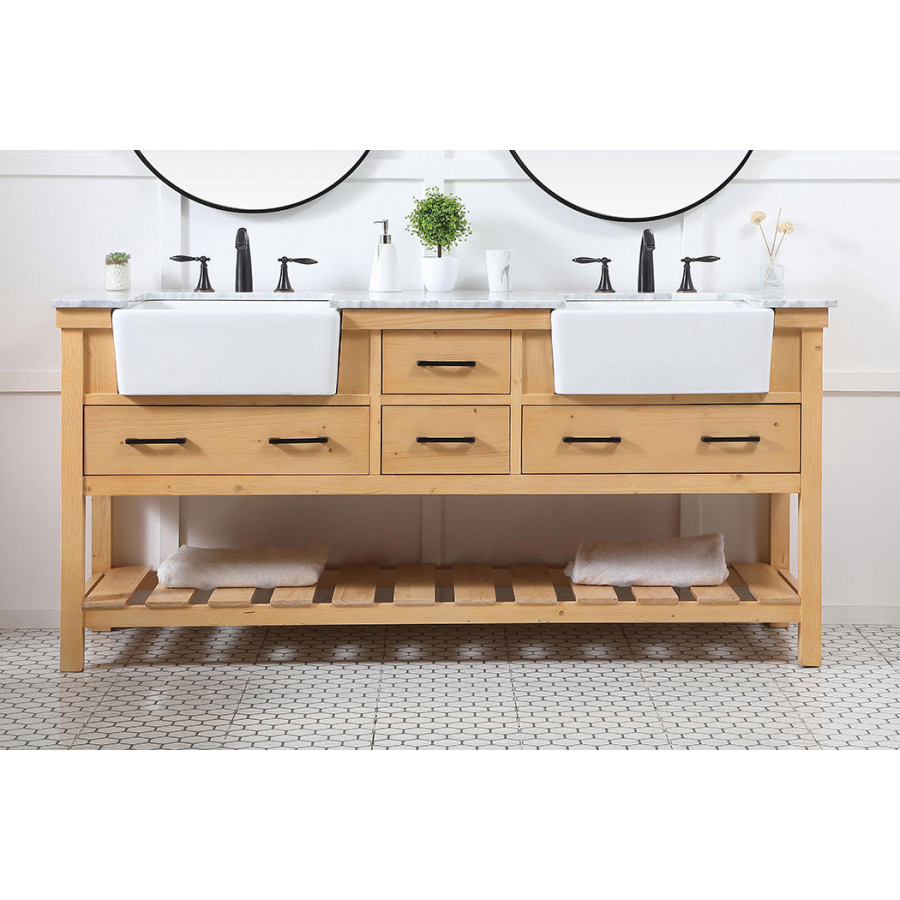 Elegant Bathroom Vanity - Natural Wood (VF60172DNW)