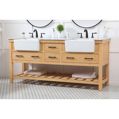 Elegant Bathroom Vanity - Natural Wood (VF60172DNW)