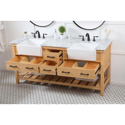 Elegant Bathroom Vanity - Natural Wood (VF60172DNW)