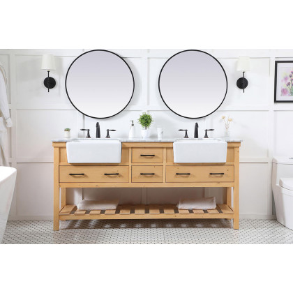 Elegant Bathroom Vanity - Natural Wood (VF60172DNW)