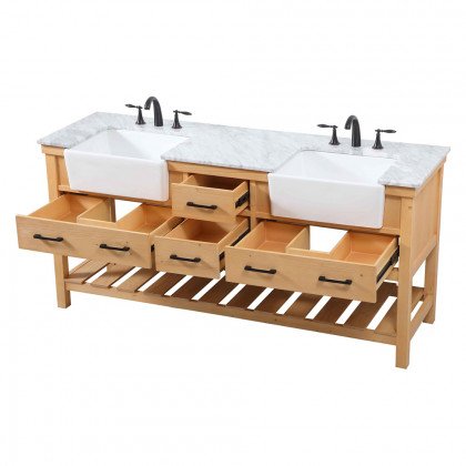Elegant Bathroom Vanity - Natural Wood (VF60172DNW)