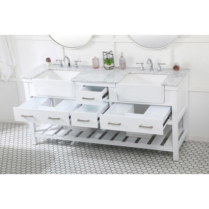 Elegant Bathroom Vanity - White (VF60172DWH)