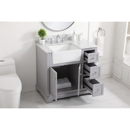 Elegant Bathroom Vanity - Gray (VF60236GR-BS)