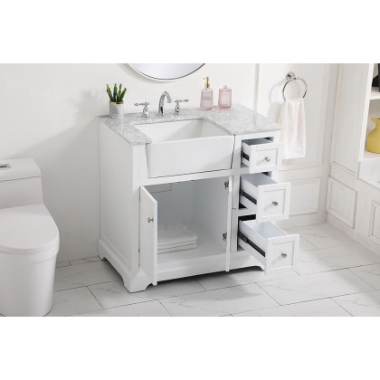 Elegant Bathroom Vanity - White (VF60236WH)